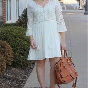 White off the shoulder lace dress